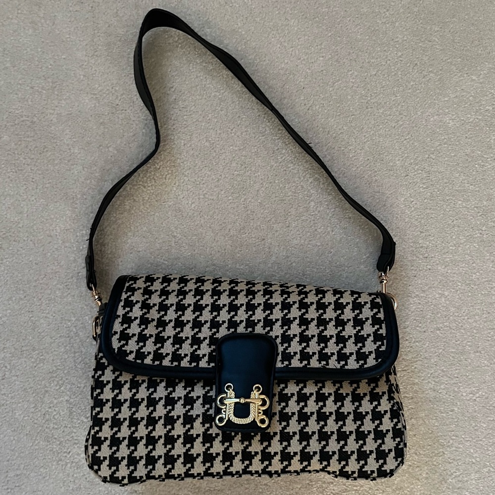 Houndstooth Shoulder Purse